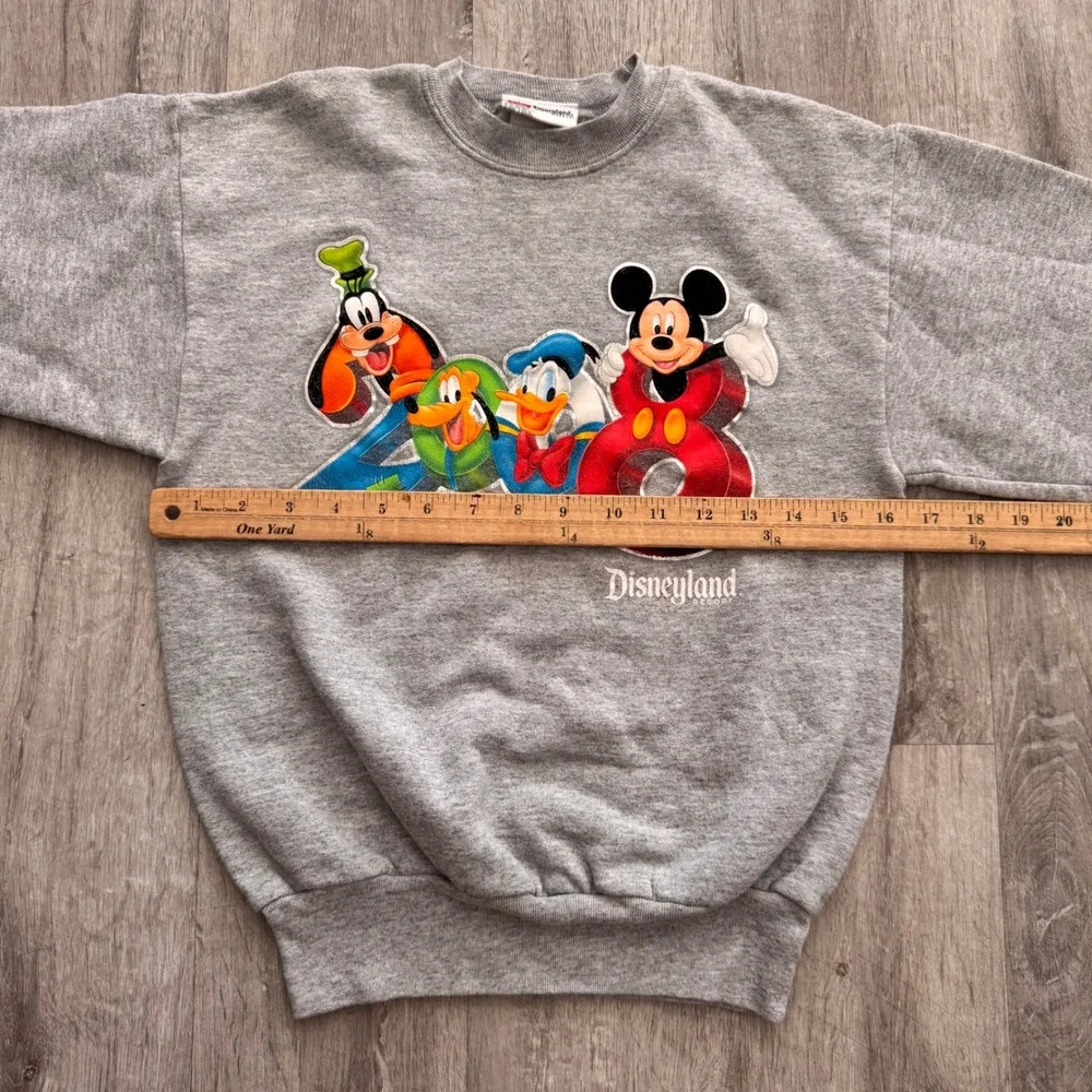 Disney Kids Disneyland Resort 2008 Mickey Mouse Goofy Gray Sweatshirt Size M
